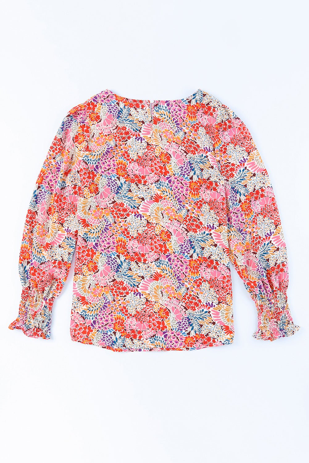 Floral Print Long Puff Sleeve Blouse - Guy Christopher