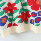 Floral Round Neck Drop Shoulder Sweater - Guy Christopher