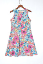 Floral Round Neck Sleeveless Dress - Guy Christopher
