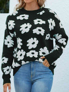 Floral Round Neck Sweater - Guy Christopher