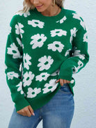 Floral Round Neck Sweater - Guy Christopher