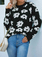 Floral Round Neck Sweater - Guy Christopher