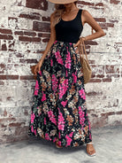 Floral Scoop Neck Sleeveless Maxi Dress - Guy Christopher