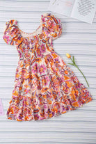 Floral Smocked Tiered Dress - Guy Christopher