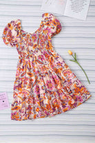 Floral Smocked Tiered Dress - Guy Christopher