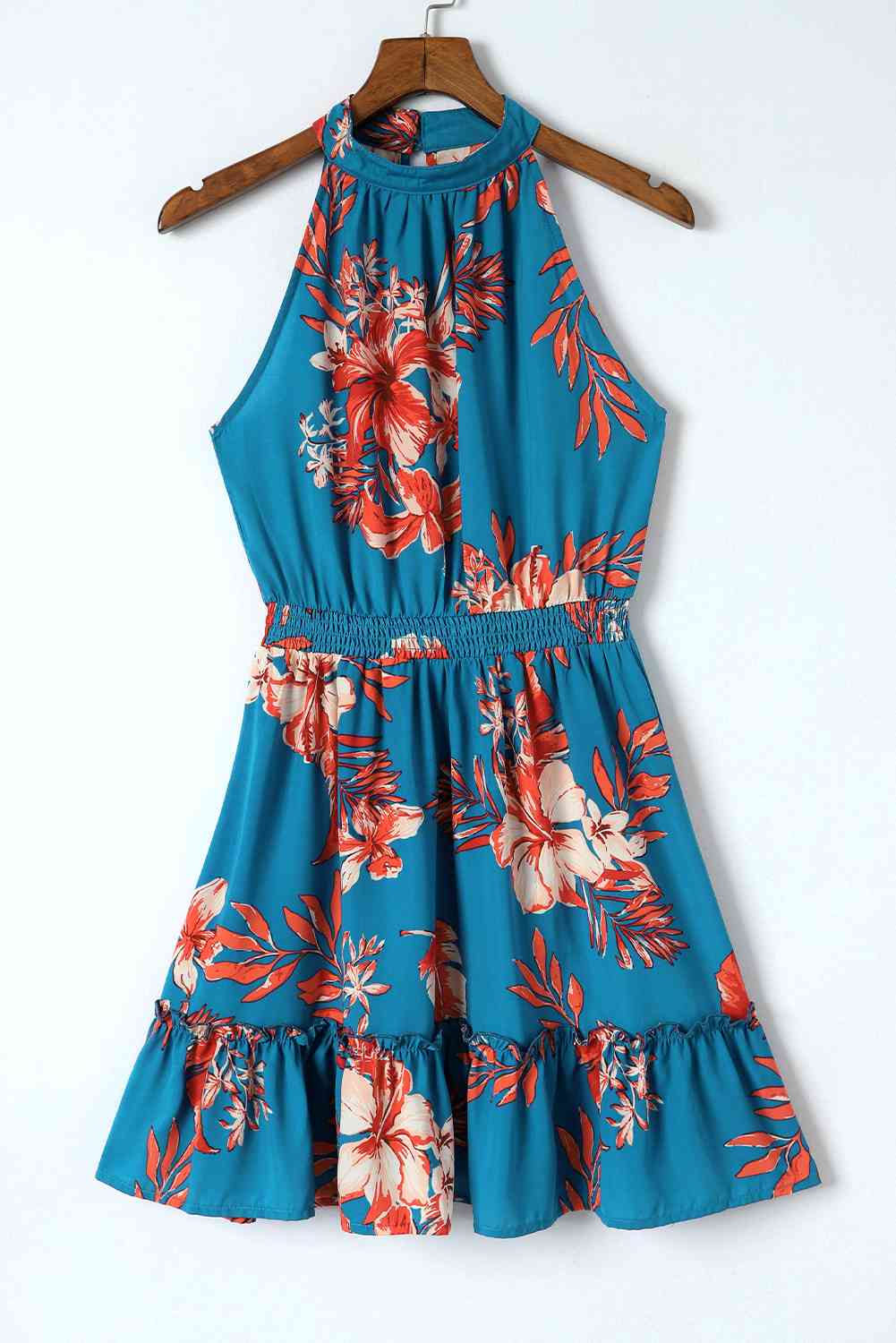 Floral Smocked Waist Sleeveless Dress - Guy Christopher