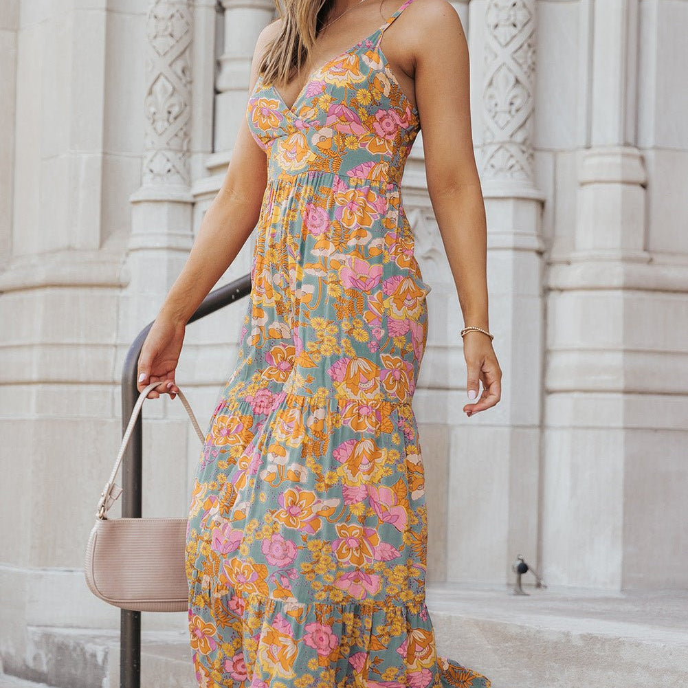 Floral Spaghetti Strap Wide Leg Jumpsuit - Guy Christopher