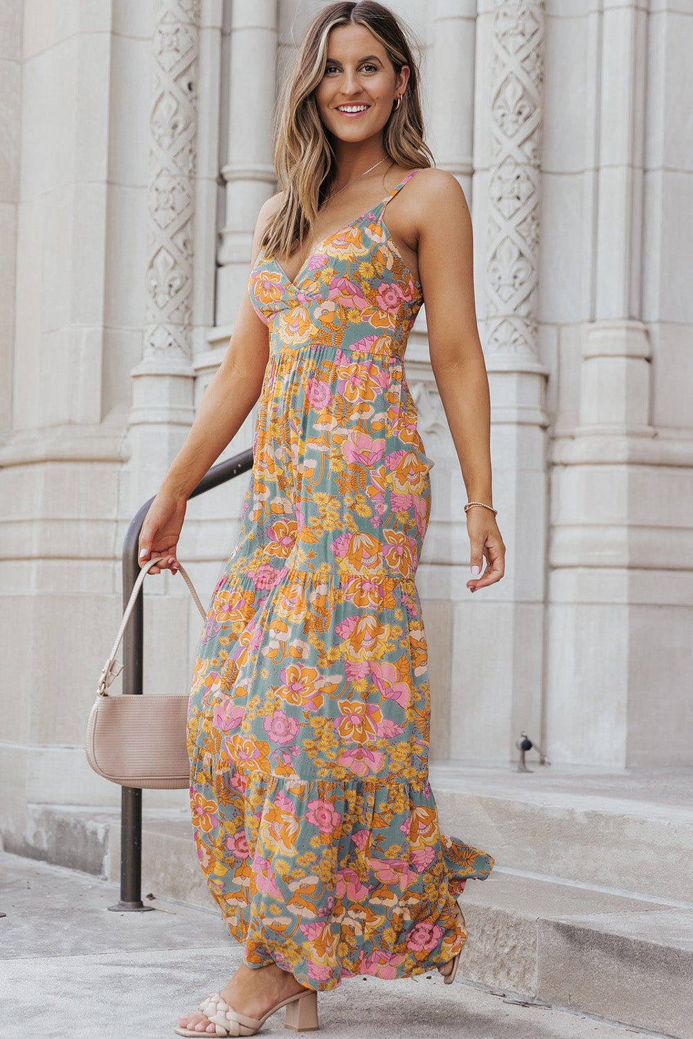 Floral Spaghetti Strap Wide Leg Jumpsuit - Guy Christopher