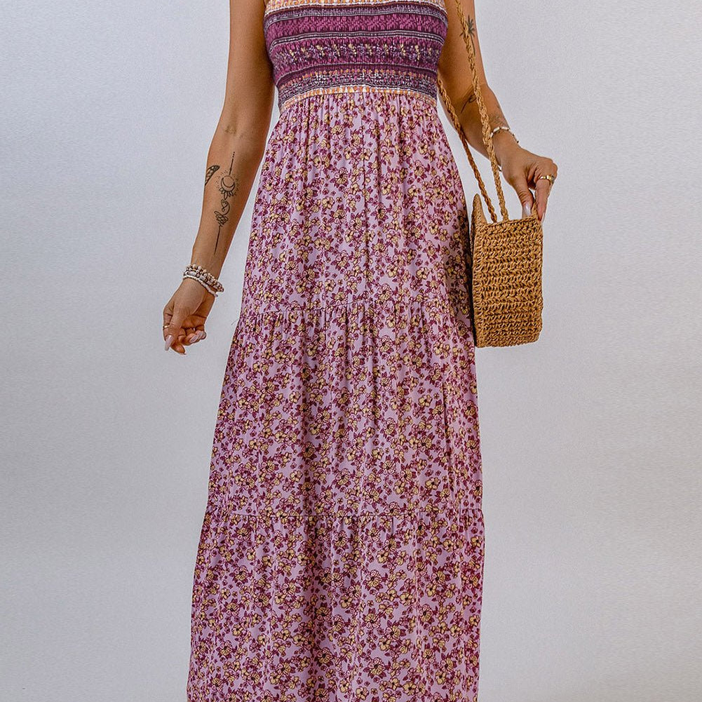 Floral Square Neck Maxi Dress - Guy Christopher