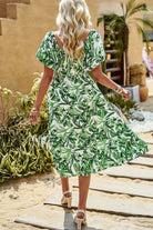 Floral Square Neck Tiered Midi Dress - Guy Christopher