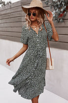 Floral Tie Front Slit Dress - Guy Christopher