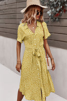 Floral Tie Front Slit Dress - Guy Christopher