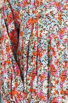 Floral Tie-Neck Long Sleeve Dress - Guy Christopher