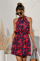 Floral Tied Sleeveless Mini Dress - Guy Christopher