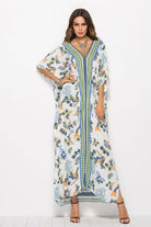 Floral V-Neck Dolman Sleeve Dress - Guy Christopher