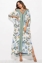 Floral V-Neck Dolman Sleeve Dress - Guy Christopher