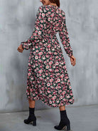 Floral V-Neck Slit Midi Dress - Guy Christopher