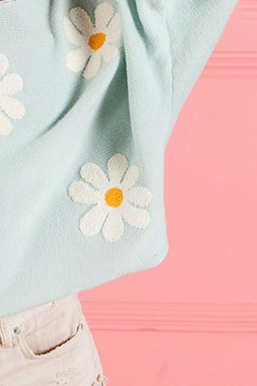Flower Pattern Long Sleeve Sweater - Guy Christopher