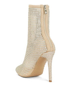 Fortunate Rhinestones Embellished Mesh Boots - Guy Christopher