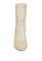 Fortunate Rhinestones Embellished Mesh Boots - Guy Christopher