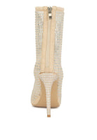 Fortunate Rhinestones Embellished Mesh Boots - Guy Christopher