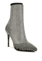 Fortunate Rhinestones Embellished Mesh Boots - Guy Christopher