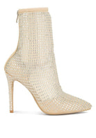 Fortunate Rhinestones Embellished Mesh Boots - Guy Christopher