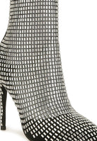 Fortunate Rhinestones Embellished Mesh Boots - Guy Christopher