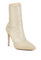 Fortunate Rhinestones Embellished Mesh Boots - Guy Christopher