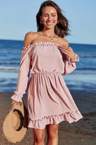 Frill Off-Shoulder Flounce Sleeve Dress - Guy Christopher