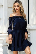 Frill Off-Shoulder Flounce Sleeve Dress - Guy Christopher