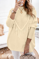 Fringe Detail Mock Neck Sweater - Guy Christopher