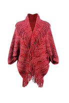 Fringe Detail Printed Poncho - Guy Christopher