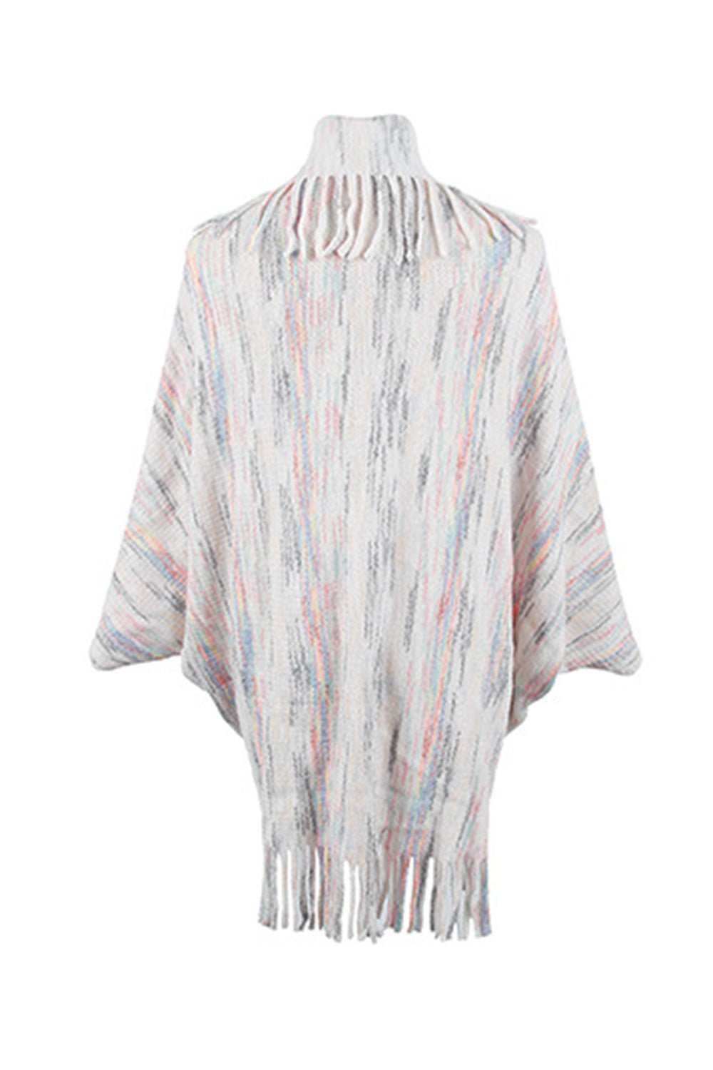 Fringe Detail Printed Poncho - Guy Christopher