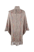 Fringe Detail Printed Poncho - Guy Christopher