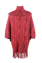 Fringe Detail Printed Poncho - Guy Christopher