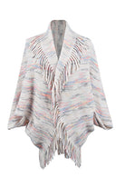 Fringe Detail Printed Poncho - Guy Christopher