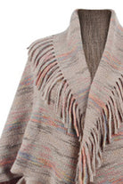 Fringe Detail Printed Poncho - Guy Christopher