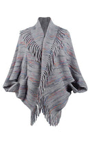 Fringe Detail Printed Poncho - Guy Christopher