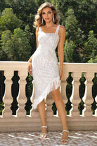 Fringed Asymmetrical Hem Dress - Guy Christopher