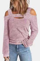 Full Size Cutout Cold Shoulder Blouse - Guy Christopher