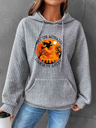 Full Size Graphic Textured Hoodie with Pocket - Guy Christopher