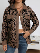 Full Size Leopard Buttoned Jacket - Guy Christopher