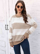 Full Size Round Neck Drop Shoulder Sweater - Guy Christopher