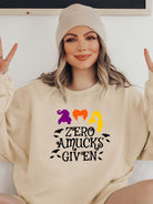 Full Size Round Neck Long Sleeve ZERO AMUCKS GIVEN Graphic Sweatshirt - Guy Christopher