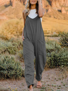 Full Size Sleeveless V-Neck Pocketed Jumpsuit - Guy Christopher