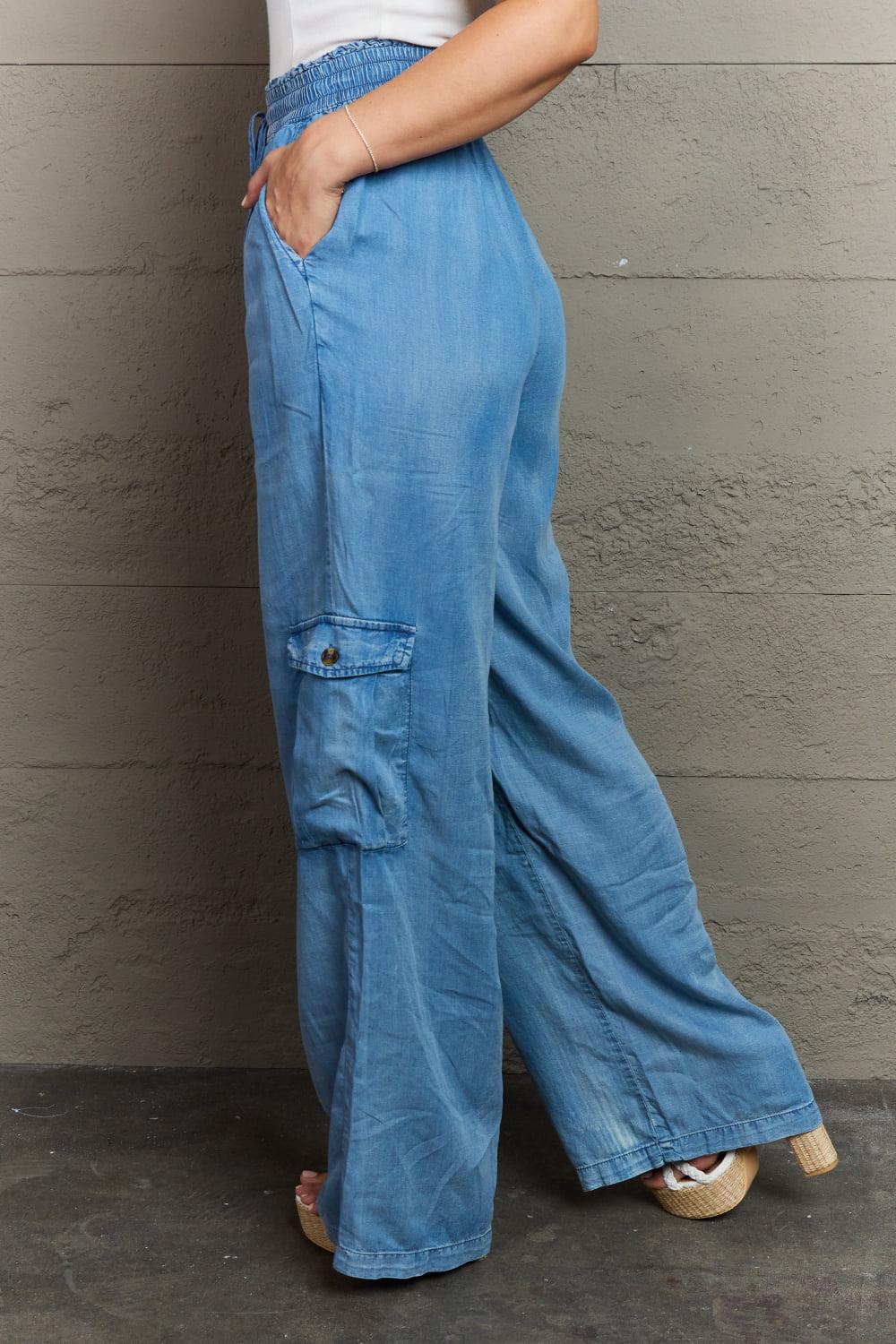 GeeGee Out Of Site Full Size Denim Cargo Pants - Guy Christopher
