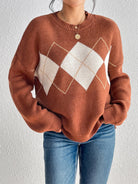 Geometric Dropped Shoulder Sweater - Guy Christopher
