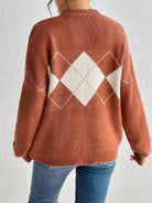 Geometric Dropped Shoulder Sweater - Guy Christopher