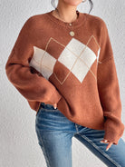 Geometric Dropped Shoulder Sweater - Guy Christopher